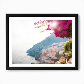 Pink Positano Sunset Art Print