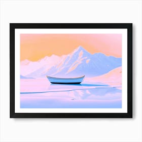 Boat In The Snow Art Print