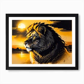 Lion At Sunset Art Print