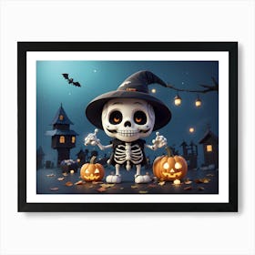 Halloween Skeleton 4 Art Print