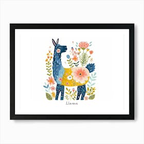 Little Floral Llama 1 Poster Art Print