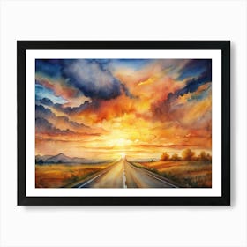 A Horizon To Horizon Road View Under The Brillia Art Print