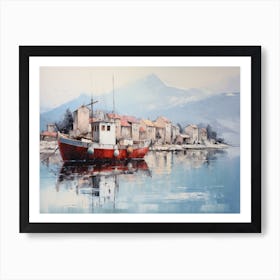 Boat In The Harbor Art Print