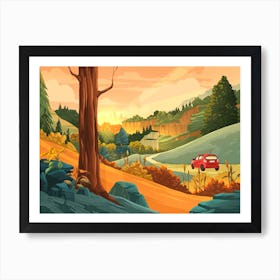 Car In The Forest Art Print