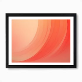 Abstract Background Featuring A Blend Of Soft Peach And Orange Hues, With Subtle, Curved Lines Resembling Waves Or Stripes Art Print