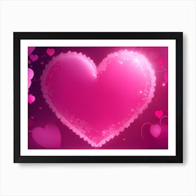 A Glowing Pink Heart Vibrant Horizontal Composition 55 Art Print