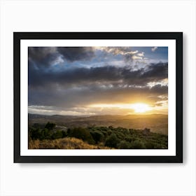 Sunset In The Mountains Art Print