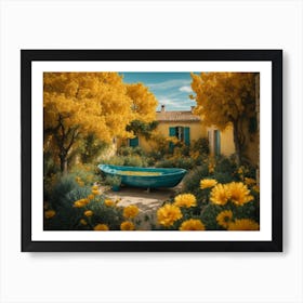 A Creative And Interesting Interpretation Of Van Gogh S Garden In Arles, Rendered In A Stylistic And Visually Stunning Manner Art Print