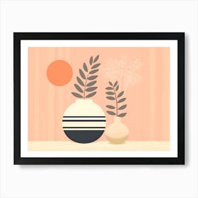 Vases On A Table Art Print