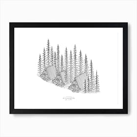 Pine Camp Fineline Illustration Art Print