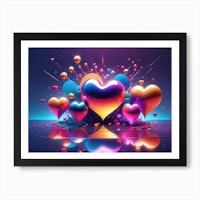 Colorful Heart Creative Art Print 1 Art Print