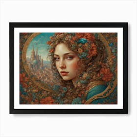 Girl With Flowers 1 Art Print