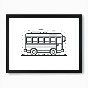 School Bus Line Icon 2 Art Print