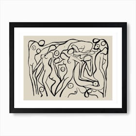 Psychedelic Nudes 2 Beiges Art Print