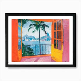 Rio De Janeiro From The Window View Painting 2 Art Print