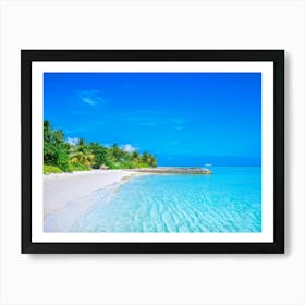 Relax Ocean Plant Idylli Holiday Coastline Beautiful Calm Shore Blue Paradise Sunlight N (21) Art Print