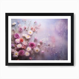 Flowers On A Purple Background 2 Art Print