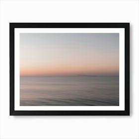 Orange Sunset Over The Sea In Sicily In Italy Art Print