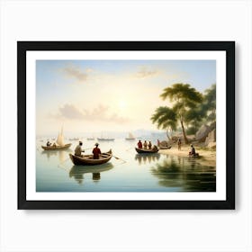 Boat In The Harbor Art Print