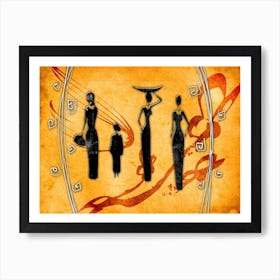 Tribal African Art Illustration In Painting Style 296 Art Print