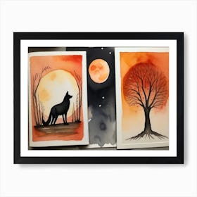 Wolf In The Moonlight 12 Art Print