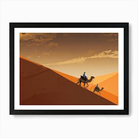 Camels In The Desert 1 Art Print