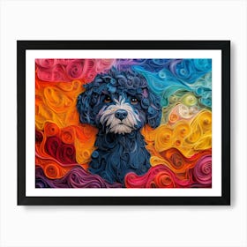 Puli Paper Quilling Dog Portrait Art Print