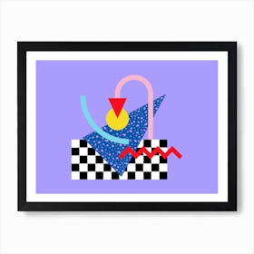 Memphis Pattern Vintage Synthwave 80s Artwork Art Print