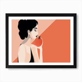 Woman Eating An Apple Art Print