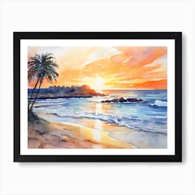 Sunset At The Beach Art Print