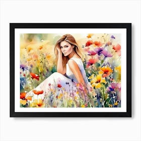 Meadow full of flowers 16 Art Print