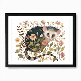 Little Floral Opossum 4 Art Print