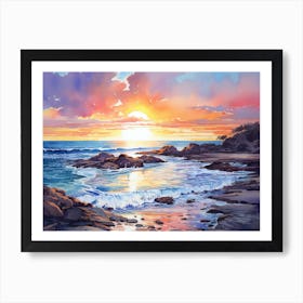 Sunset At The Beach 4 Art Print