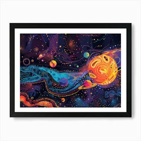 Newborn Star In A Colourful Universe Art Print