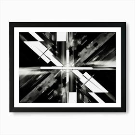 Intersection Abstract Black And White 2 Art Print