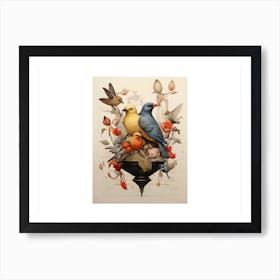 Birds In A Vase Art Print
