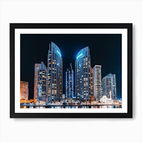 Dubai Skyline Reflections Art Print