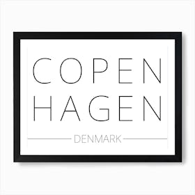 Copenhagen Denmark Typography City Country Word 1 Art Print