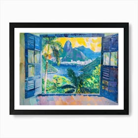 Rio De Janeiro From The Window View Painting 4 Art Print