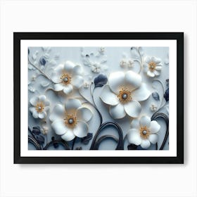 White Flowers 16 Art Print