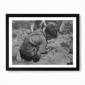 Son Of The Farm Worker At The Fsa (Farm Security Administration) Labor Camp Caldwell, Idaho By Russell Lee Art Print