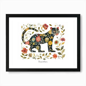 Little Floral Panther 1 Poster Art Print