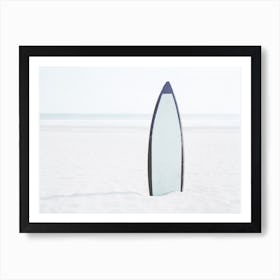 Blue Surfboard Art Print