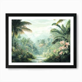 Tropical Forest Landscape 1 Art Print