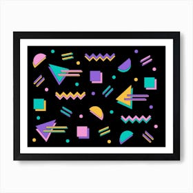 Memphis Pattern 80s Retro Synthwave 90s Artwork Art Print