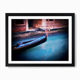 Gliding Gondola On Venetian Canal Art Print