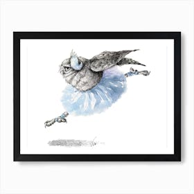 Owl Lake   White Owl Art Print