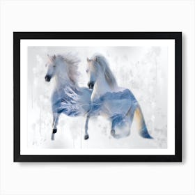 Horse Art Illustration In A Photomontage Style 10 Art Print