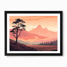 Landscape At Sunset Art Print