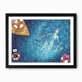 Deep water rescue Art Print